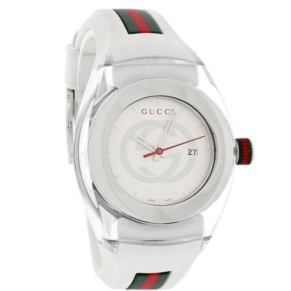 Gucci YA137302 Sync 36MM Women's Two-Tone Rubber Watch WHITE